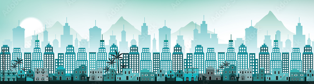 Cityscape Arabia (blue colors)