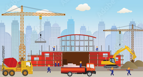 Making the new building (shopping center)
