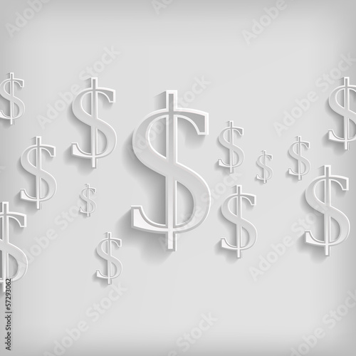 Background with dollar symbols on a white background.