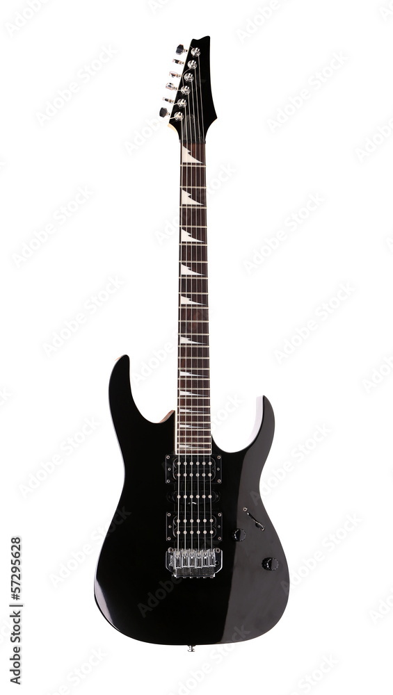 Naklejka premium Full size black electric guitar