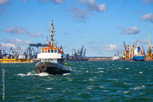 Tugs vessel in the port of Gdynia, Poland.