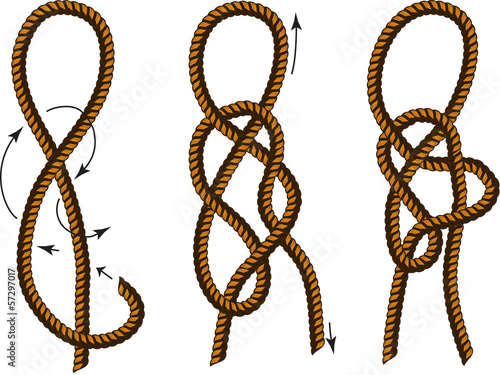 Brown Rope borders with Different Knots