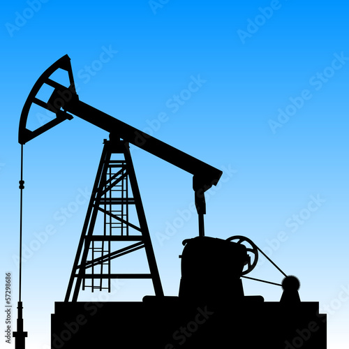 Oil pump jack. Oil industry equipment. Vector illustration.