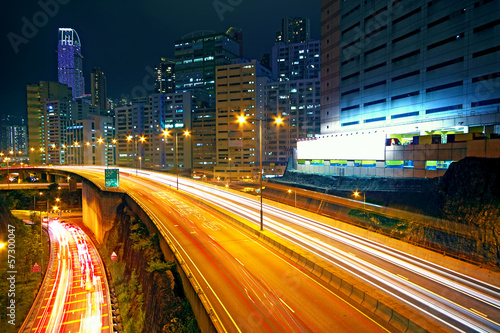 Photography business area of hongkong at night