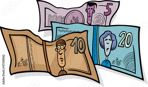 banknotes currency cartoon illustration