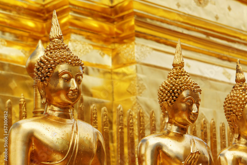 Gold face of Buddha statue in Doi Suthep temple, Chiang Mai, Tha