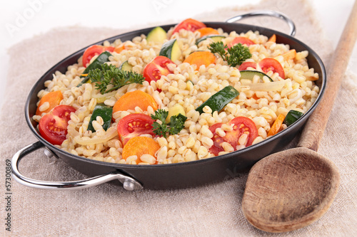 casserole with wheat and vegetables