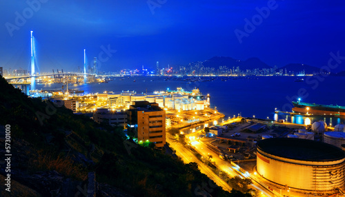 Photography Oil tanks at night , hongkong