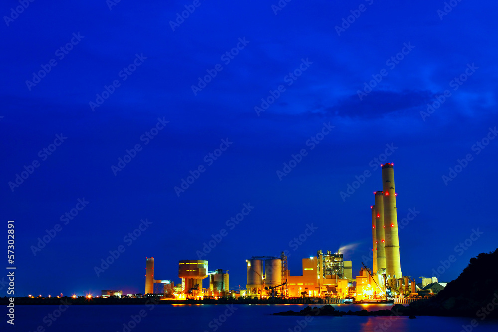 power station at night power station at night