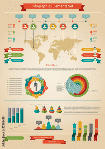 Infographic element. Statistic of population.