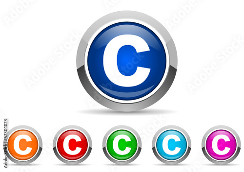 copyright icon vector set
