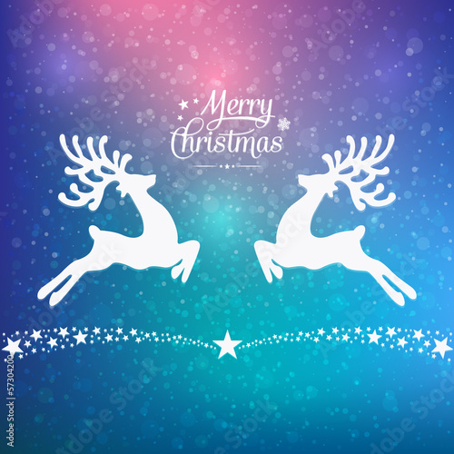 merry christmas reindeer colorful winter background