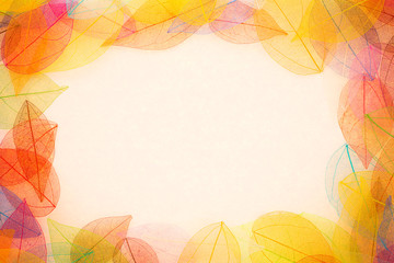 Autumn leaves frame