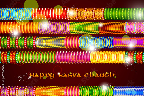 vector illustration of Colorful Bangles for Karva Chauth