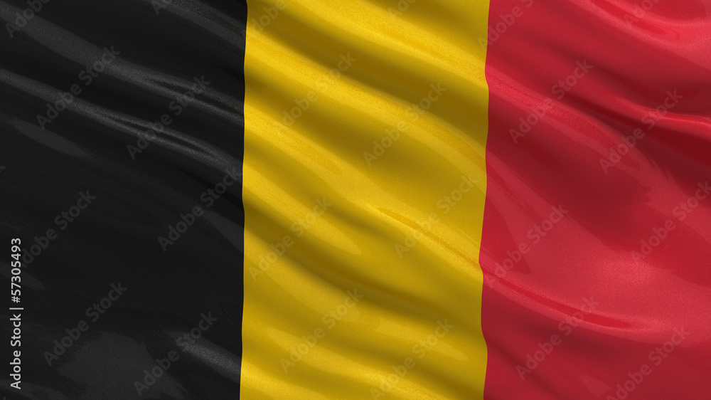 Flag of Belgium waving in the wind
