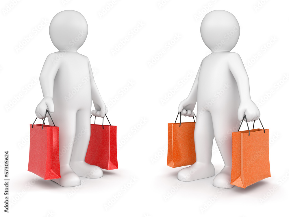 Men and bags (clipping path included) Men and bags (clipping path included)