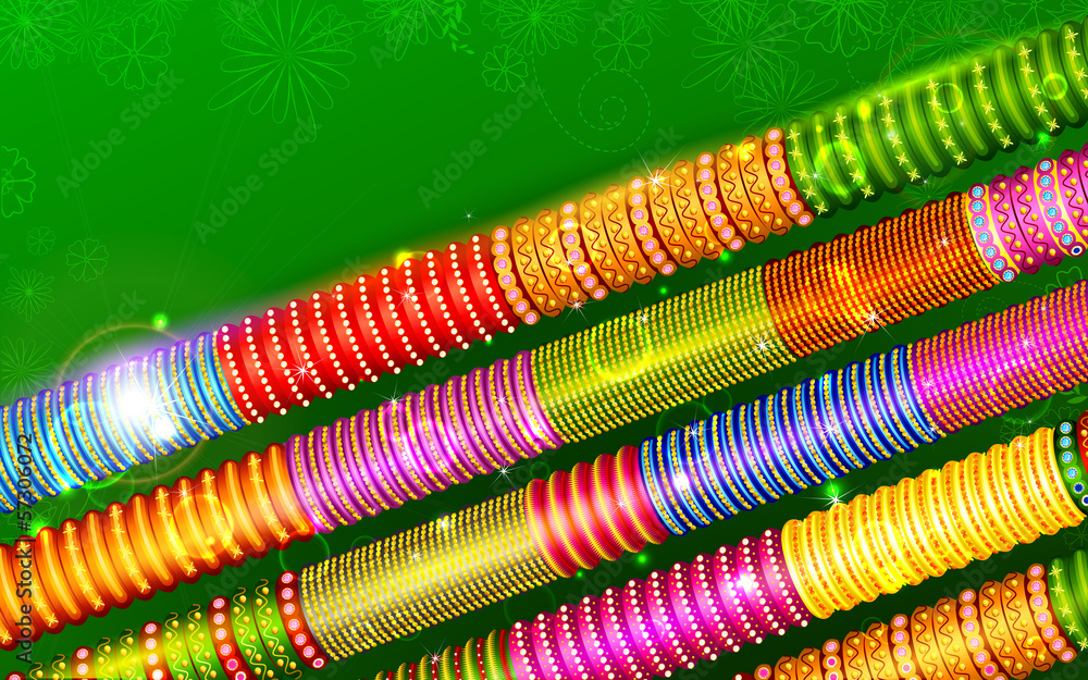 Colorful Bangles showing traditional culture Stock Vector | Adobe Stock
