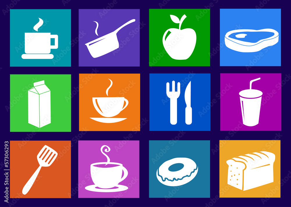 Kitchen and food icons Kitchen and food icons