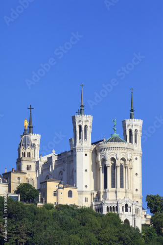 Vertical view of Basilica of Notre Dame de Fourviere