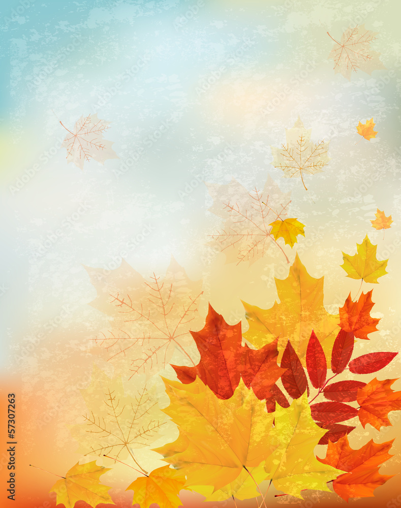 Fototapeta premium Abstract retro autumn background for your design. Vector