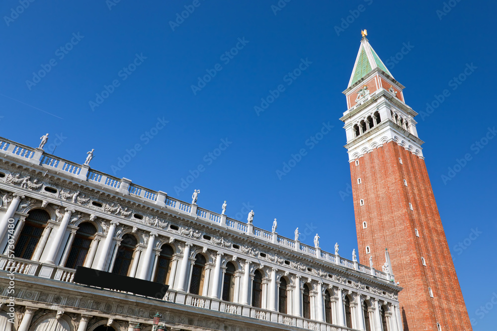 St Marks Campanile, the bell tower. Venice, Italy.