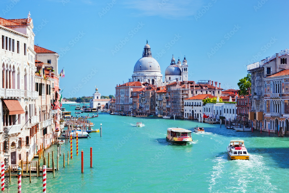 Venice, Italy. Grand Canal and Basilica Santa Maria della Salute