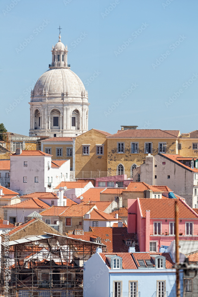 Lisbon, view of Alfam's region and Santa Engrassiya's church.
