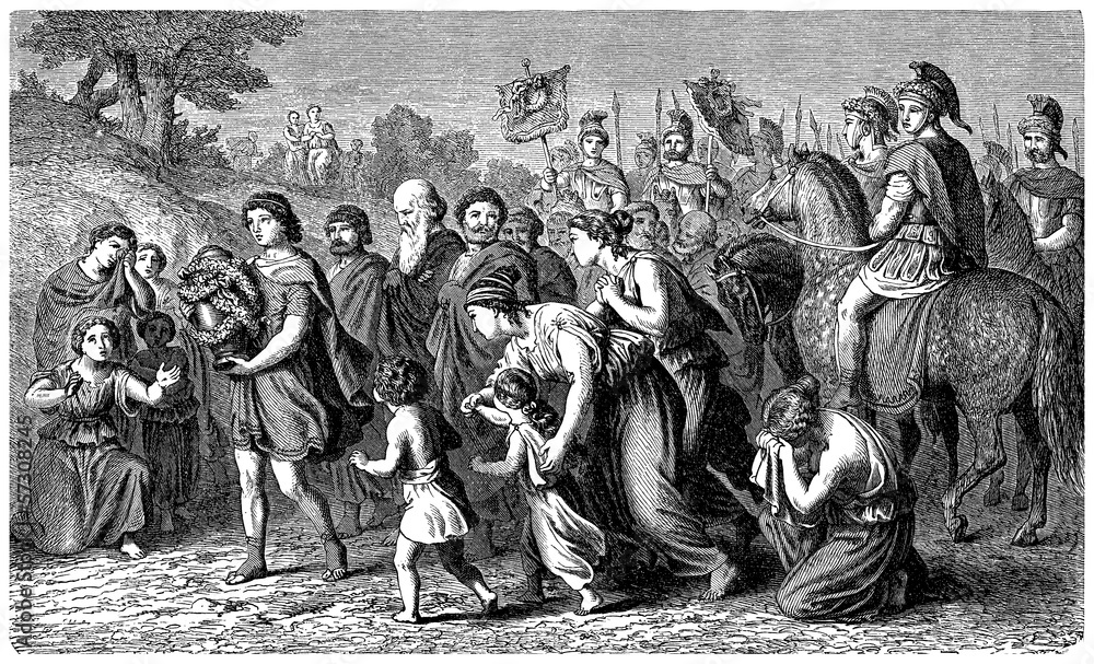 Fototapeta premium Ancient Greece : Burial Procession - Funérailles