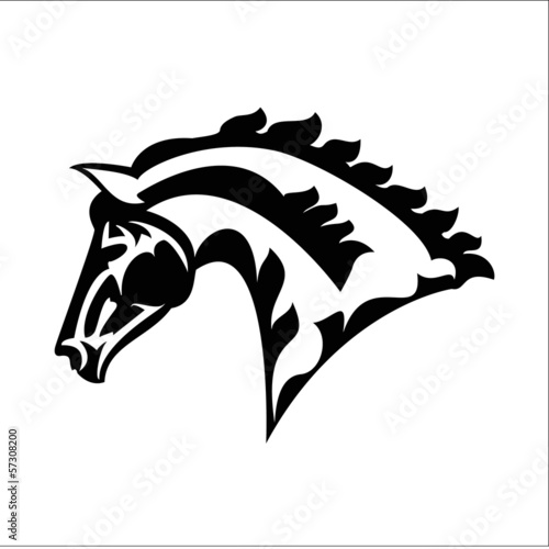 vector illustration of horse head icon outline