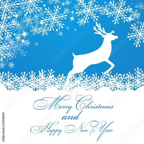 Merry Christmas background with snowflakes