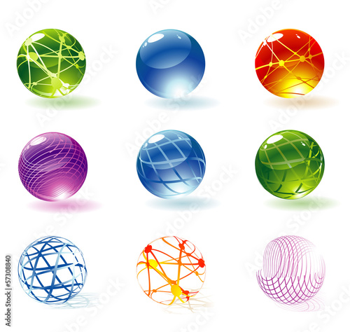 Glossy color spheres. Vector.