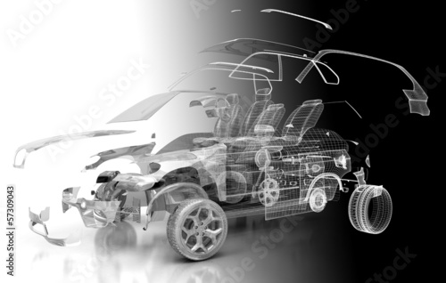 Auto Trasparente, Componenti, progetto 3d, tuning, motori photo