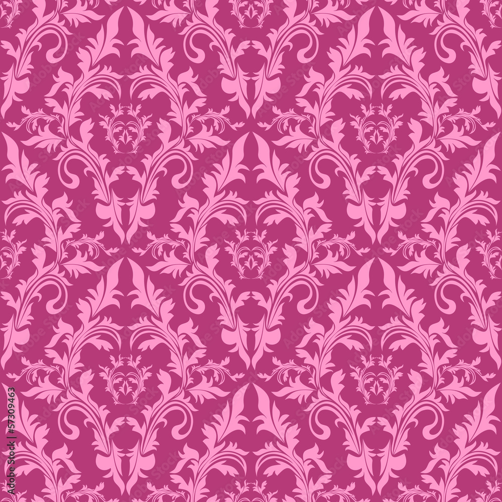 Seamless damask floral Pattern in shades of pink Seamless damask floral Pattern in shades of pink