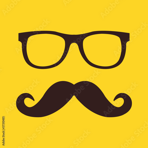 Vector Mustache and Glasses Icon