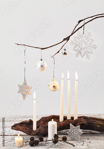 Christmas candles and decorations