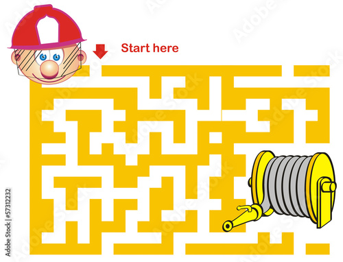 Firefighter and Hose