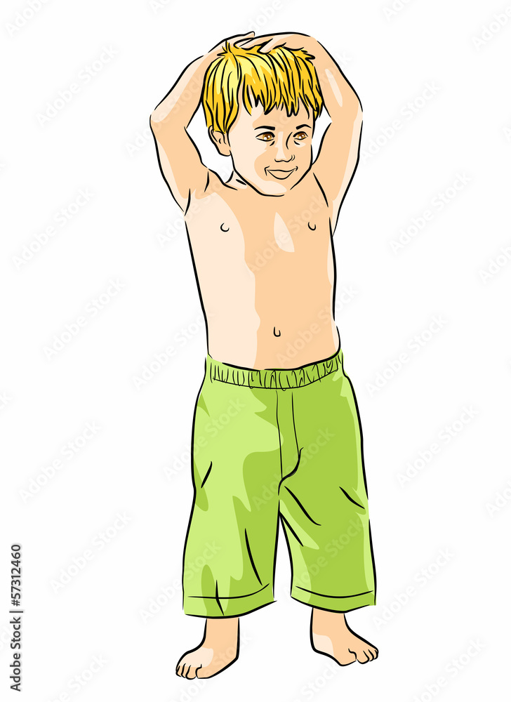 Fototapeta premium Adorable boy with shorts