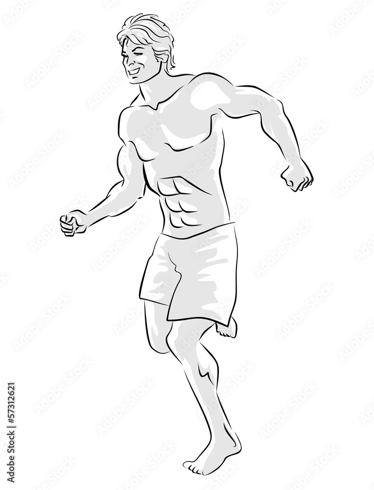 Fototapeta premium Young man running