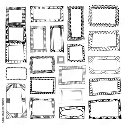 Set of hand drawn picture frames