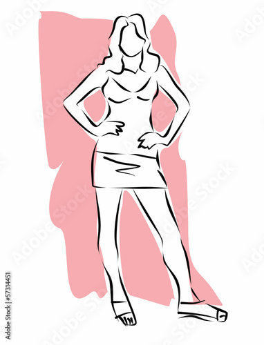 Girl in short skirt