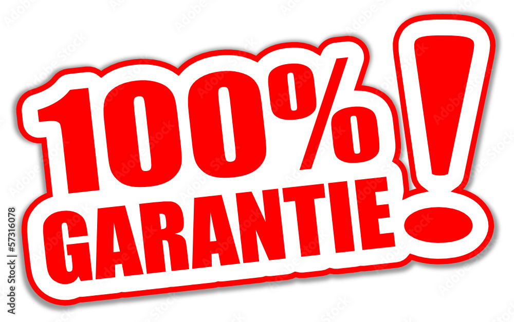 100% Garantie Sticker rot #131017-svg04 100% Garantie Sticker rot #131017-svg04