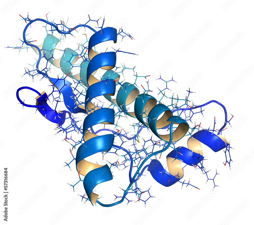 Human prion protein (hPrP), chemical structure. - obrazy, fototapety, plakaty 