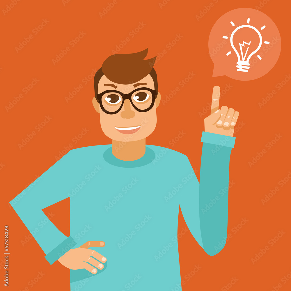 Vector character in flat style Vector character in flat style