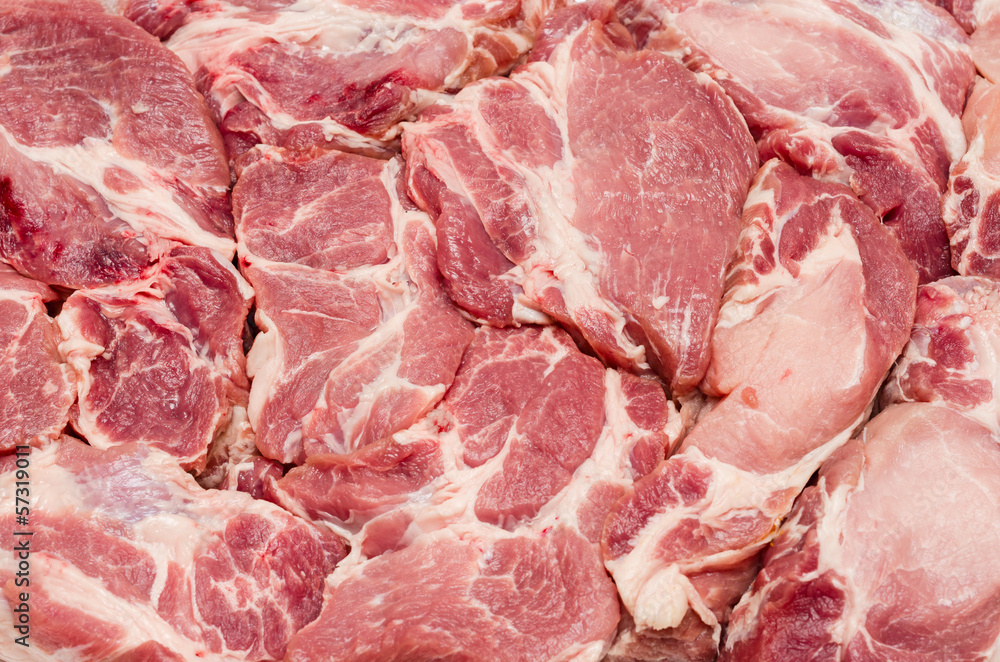Pieces of fresh raw meat background