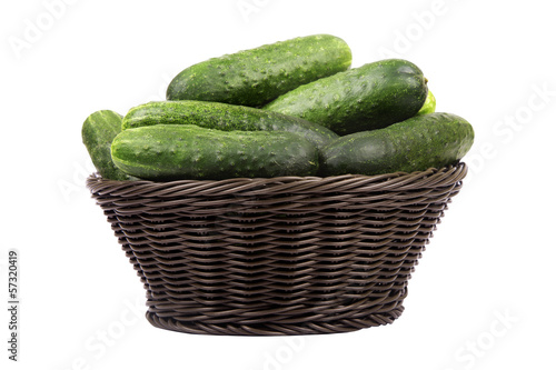 basket with cucumbers