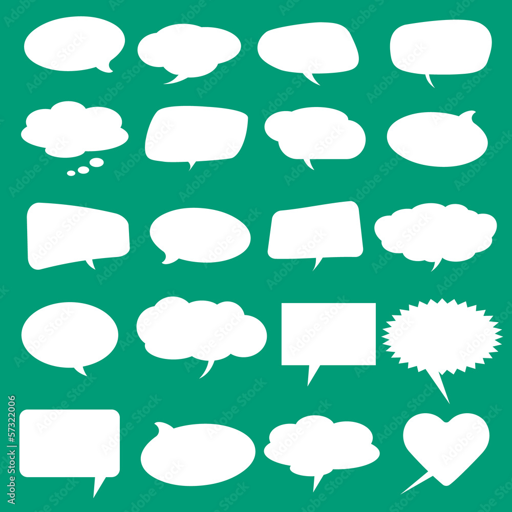 Collection of comic style white speech bubbles. Collection of comic style white speech bubbles.