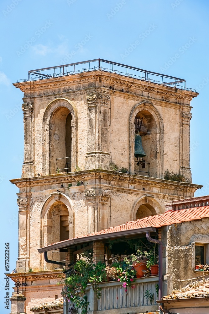 Fototapeta premium The belfry in city Vibo Valentia, Italy