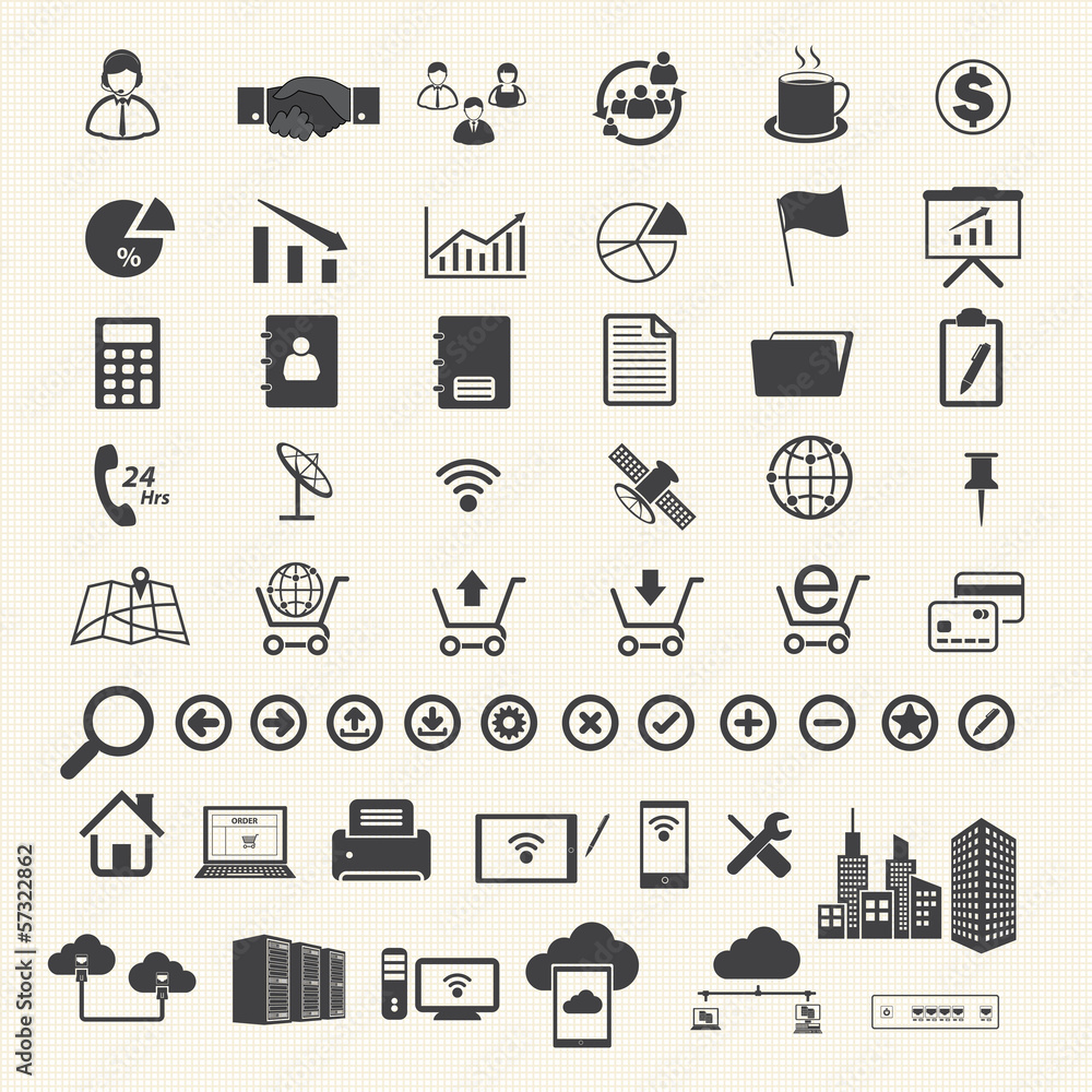 Business Finance and Computer technology icons Business Finance and Computer technology icons