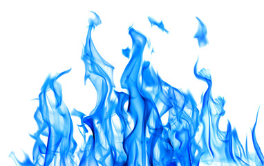 blue fire sparks isolated on white