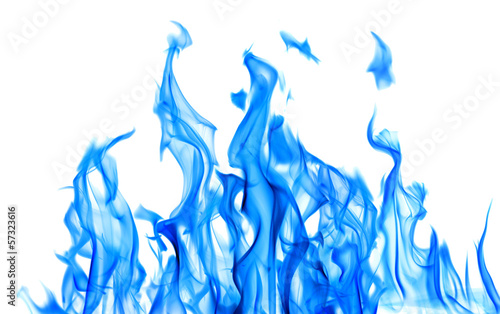 blue fire sparks isolated on white